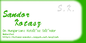 sandor kotasz business card